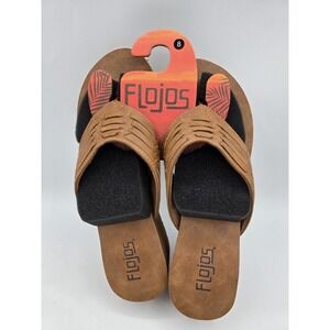 Flojos Women's Jess‎ Brown Platform Flip Flop Sandals Size 8 Casual Summer
